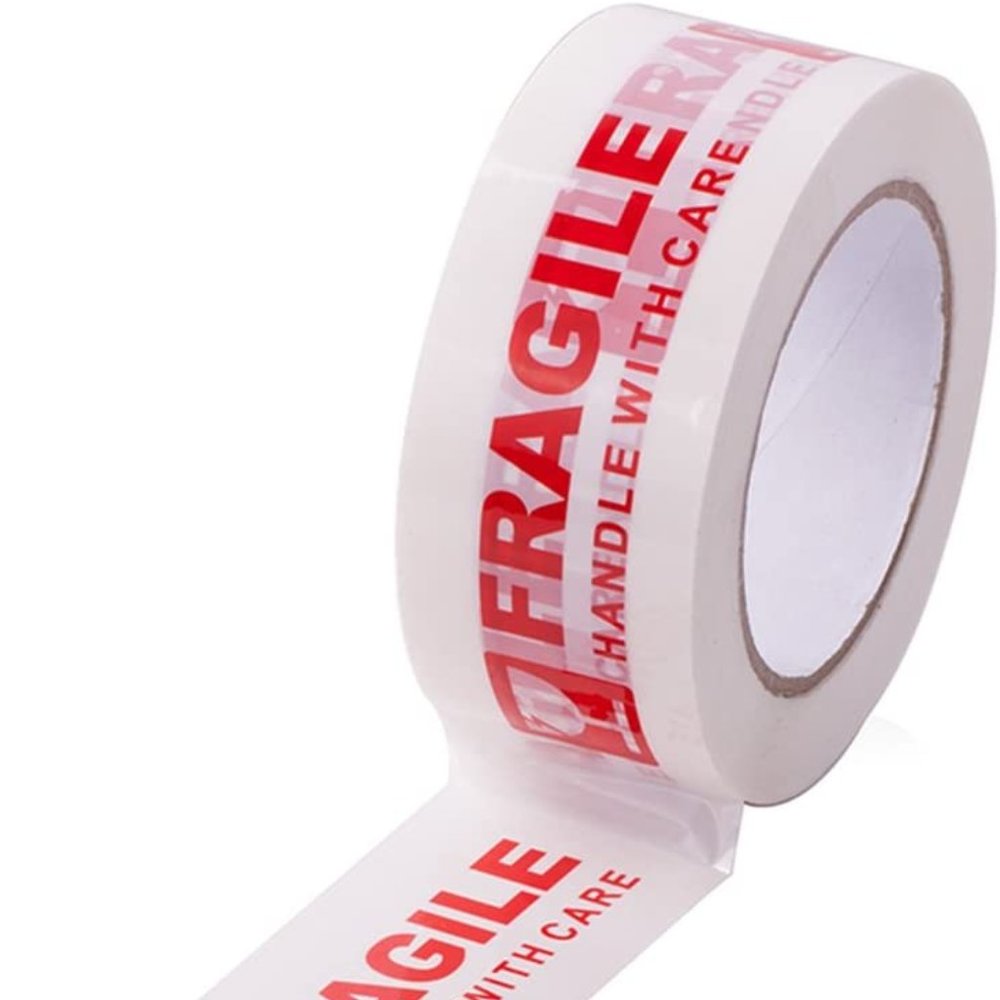 Fragile - Handle with Care Printed Warning Tape (2" x 110 yard/330' each)
